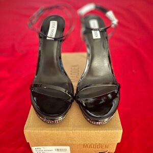 Steve Madden Black Patent Strappy Heels